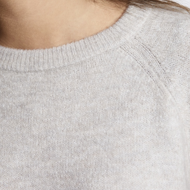 Basic knit tee "Everly" Beige Melange